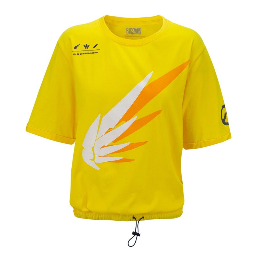 Apparel Difuzed | Overwatch Mercy Women'S Yellow Wings Cropped T-Shirt