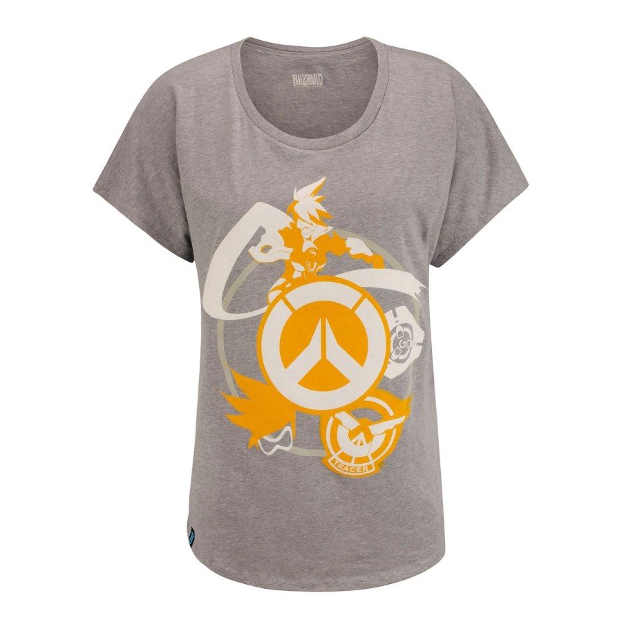 Apparel Fanatics | Overwatch Tracer Women'S Grey Scoop Neck T-Shirt