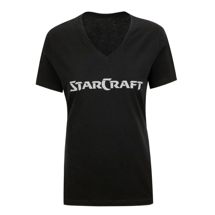 Apparel Fanatics | Starcraft Women'S Black Logo V-Neck T-Shirt