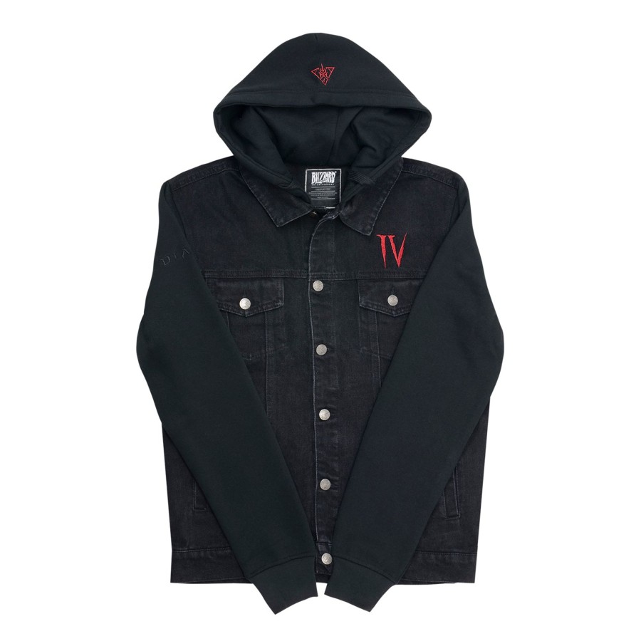 Apparel Thunderwear | Diablo Iv Lilith Denim Black Hoodie Jacket