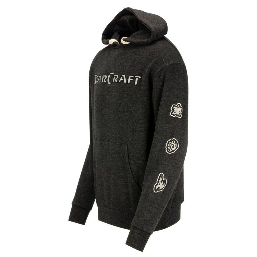 Apparel Thunderwear | Starcraft Heavy Weight Patch Pullover Heather Black Hoodie