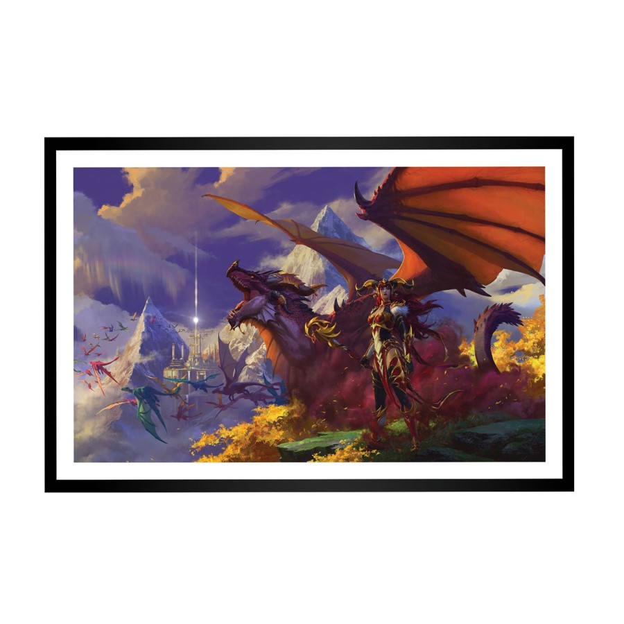 Books & Art Jondo | World Of Warcraft Return To The Dragon Isles 14X24In Framed Art Print