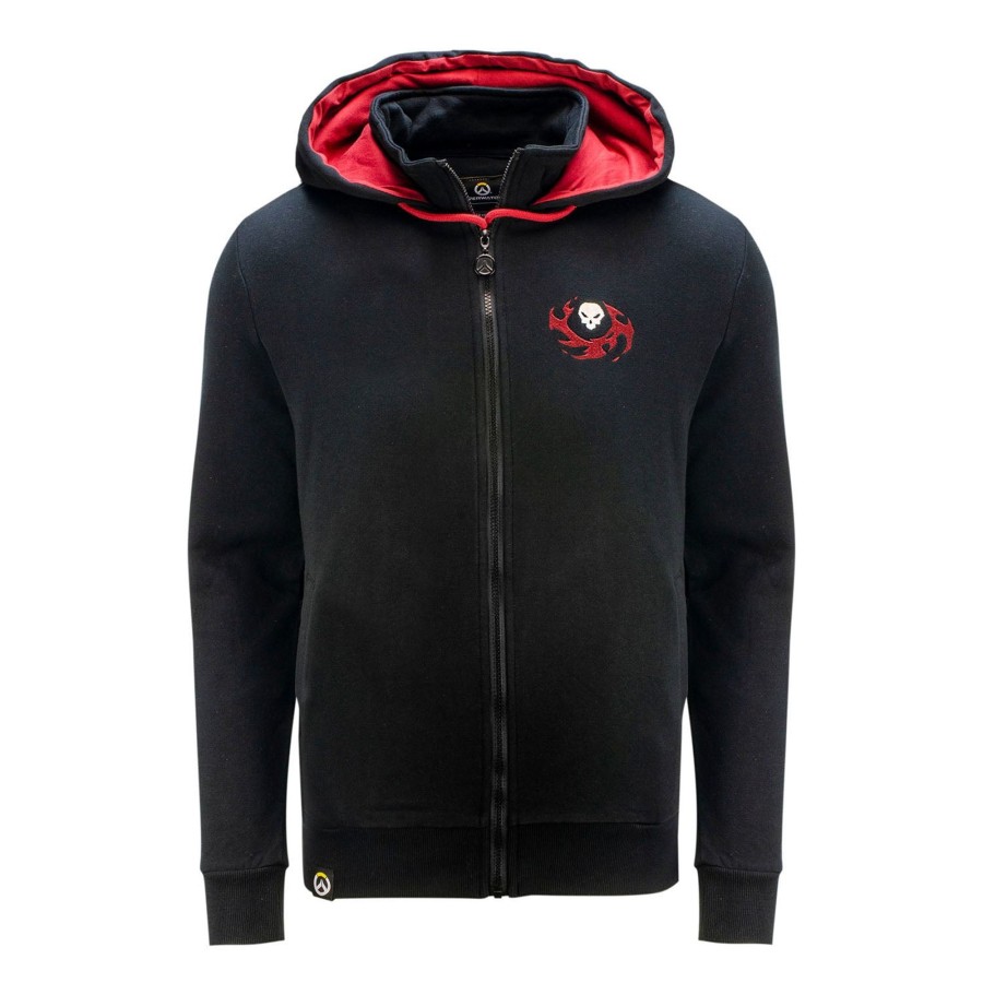 Apparel Level Up Wear | Overwatch Reaper Black Zip-Up Hoodie