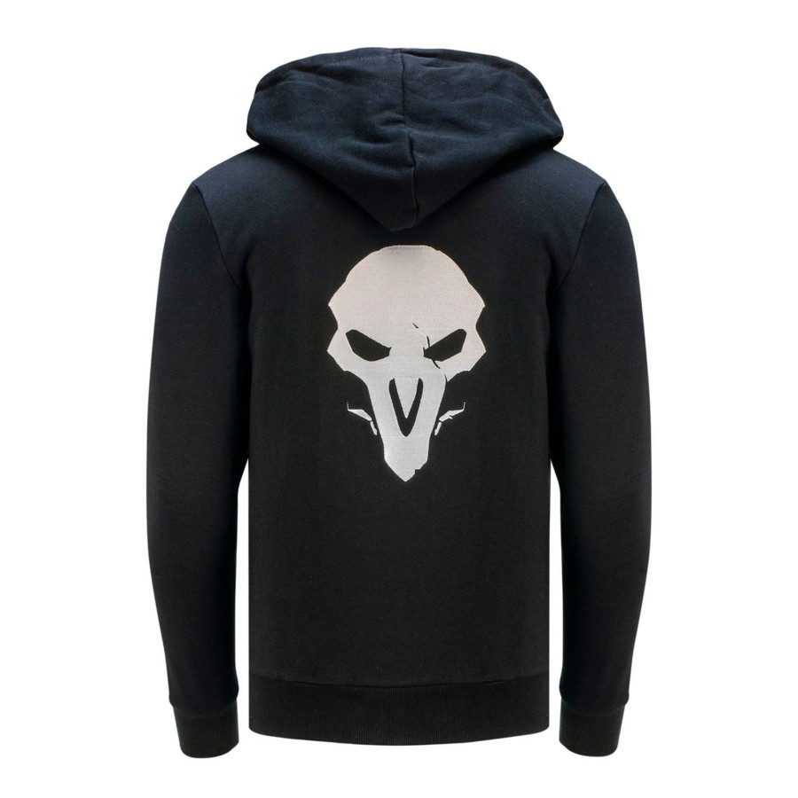 Apparel Level Up Wear | Overwatch Reaper Black Zip-Up Hoodie