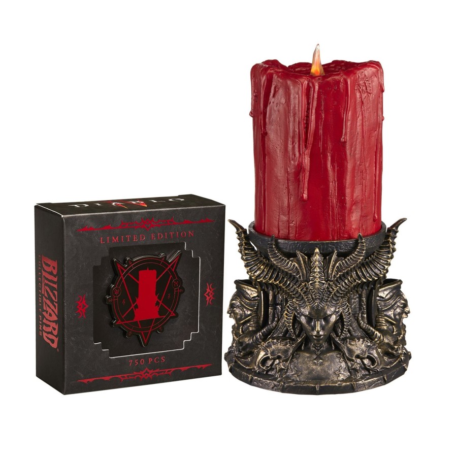 Collectibles Blizzard Gear Store | Diablo Iv Lilith & Inarius Led Candle With Candle Of Creation Collector'S Edition Pin