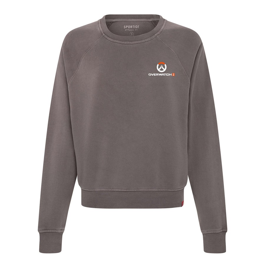 Apparel Sportiqe | Overwatch 2 Women'S Grey Logo Crewneck Sweatshirt