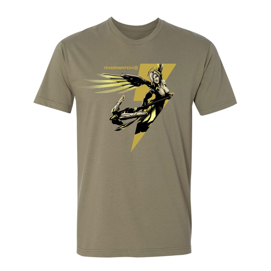 Apparel LGM | Overwatch 2 Mercy Lightning Bolt Olive Green T-Shirt