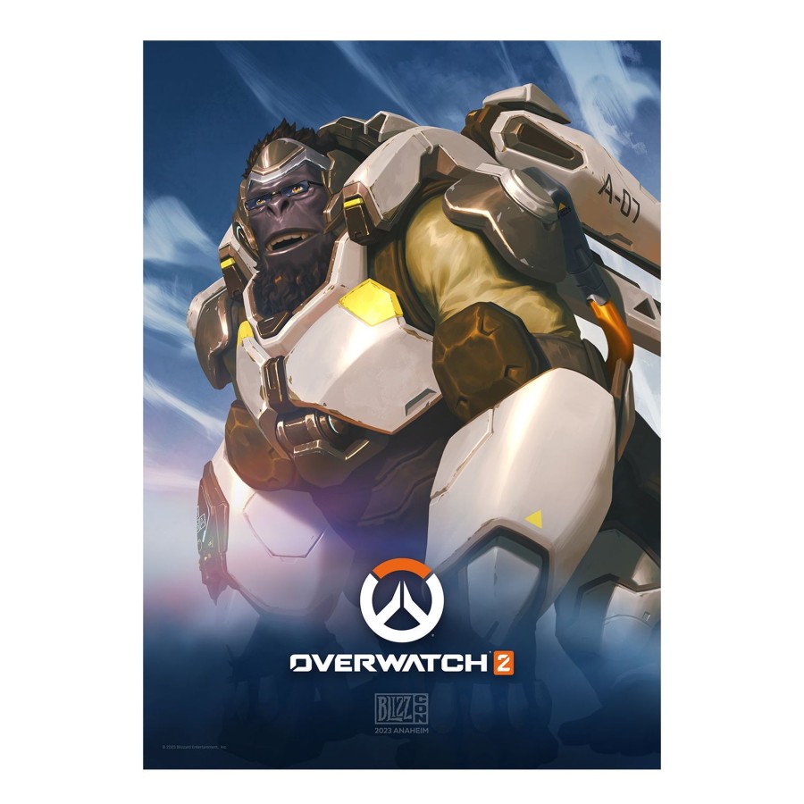 Books & Art Stickers and Posters | Overwatch 2 Winston Blizzcon Poster