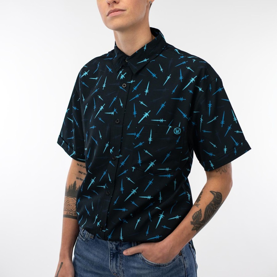 Apparel Thunderwear | World Of Warcraft Frostmourne Button-Up Black Shirt