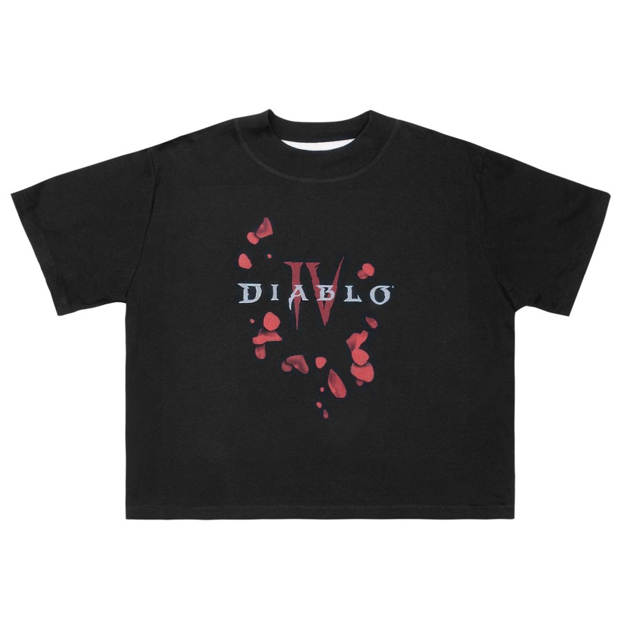 Apparel LGM | Diablo Iv Petals Women'S Cropped Black T-Shirt