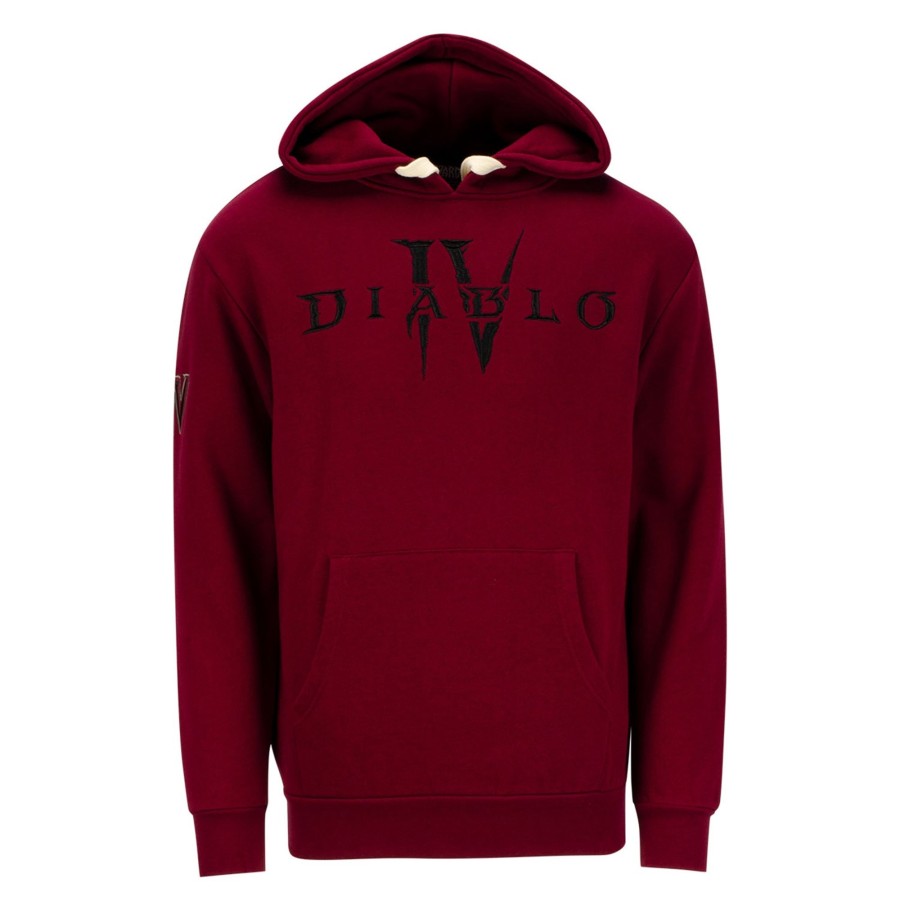 Apparel Thunderwear | Diablo Iv Heavy Weight Patch Pullover Burgundy Hoodie