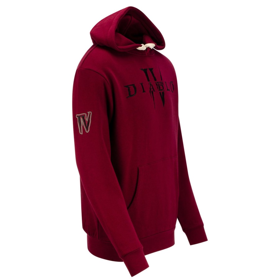 Apparel Thunderwear | Diablo Iv Heavy Weight Patch Pullover Burgundy Hoodie