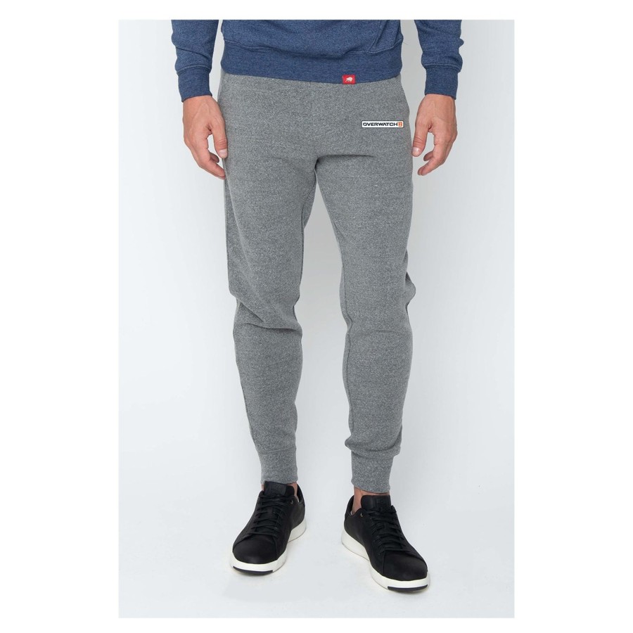 Apparel Sportiqe | Overwatch 2 Heather Grey Logo Patch Joggers