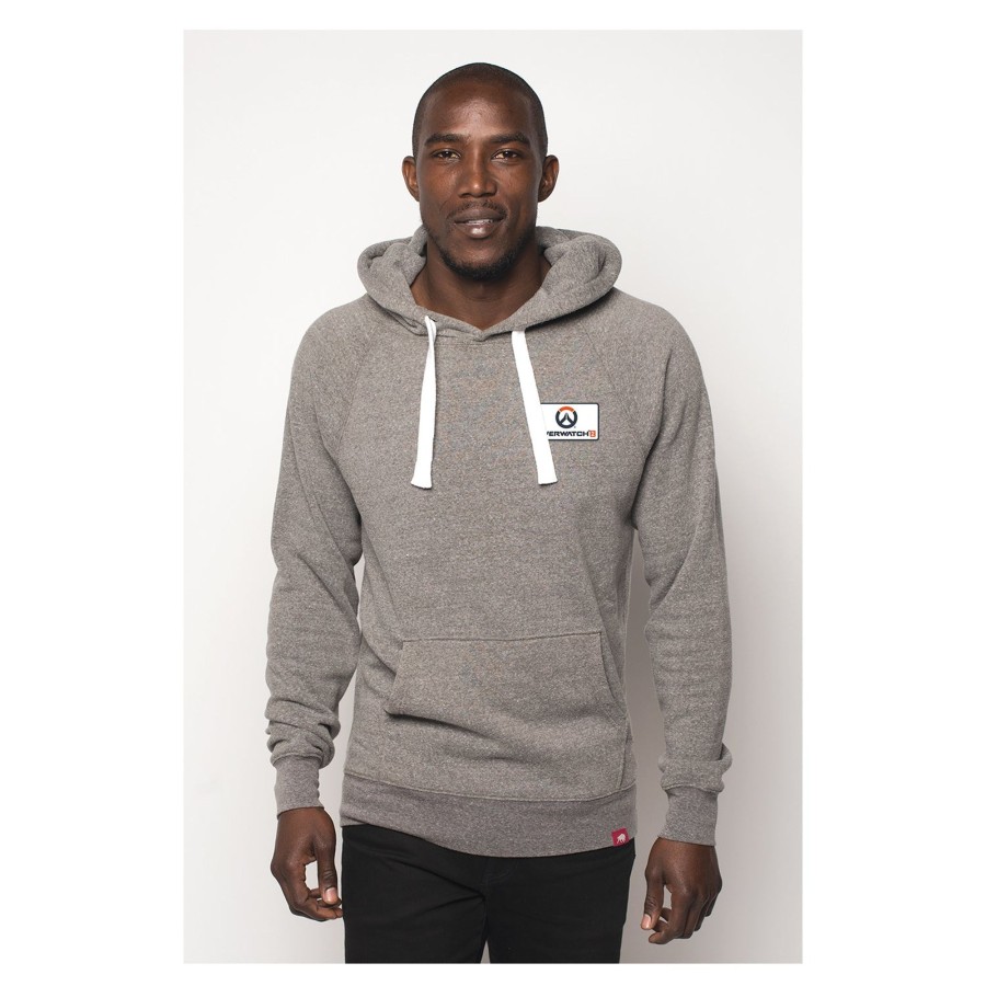 Apparel Sportiqe | Overwatch 2 Heather Grey Logo Patch Hoodie