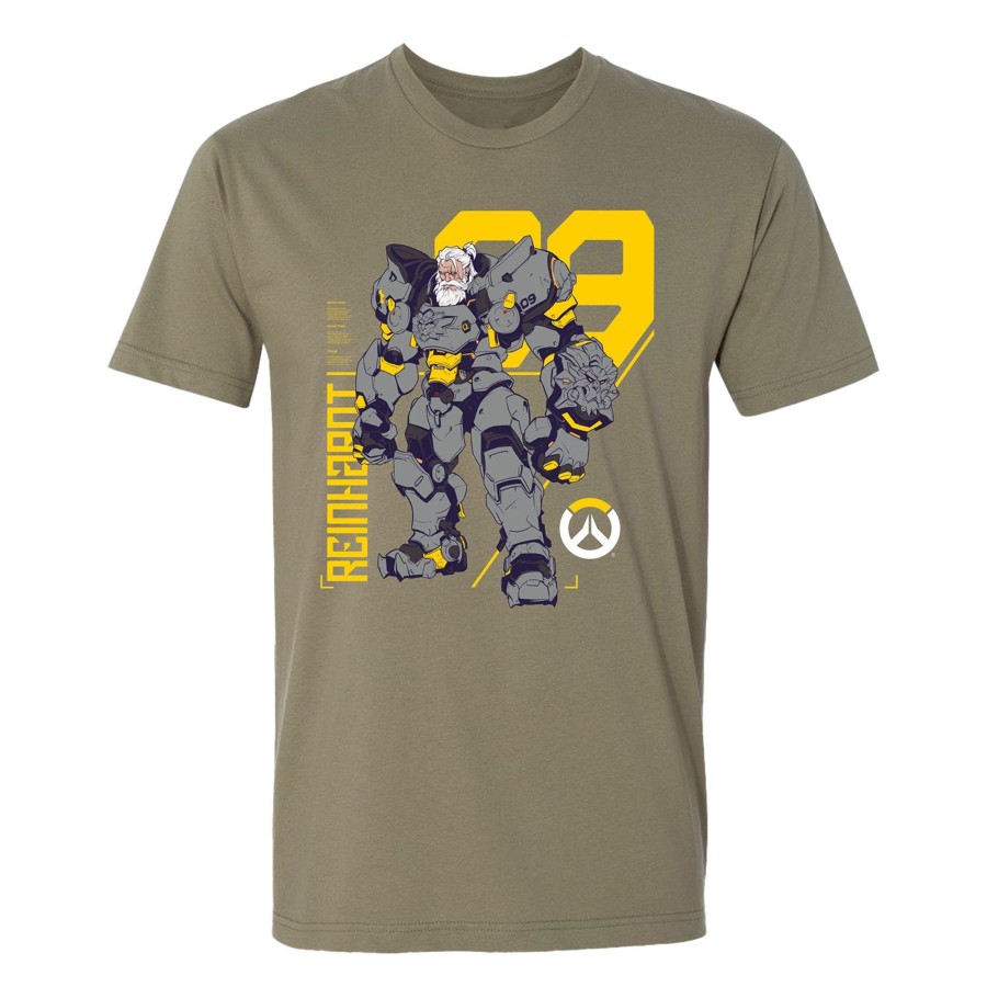 Apparel LGM | Overwatch 2 Reinhardt Full Character Olive Green T-Shirt